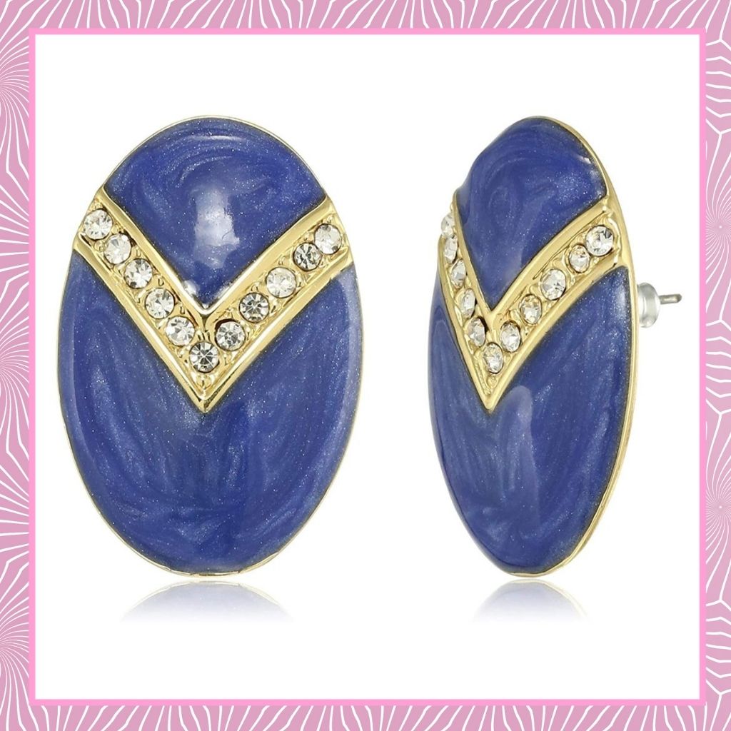 Estele Blue colour and white colour stones studs for women
