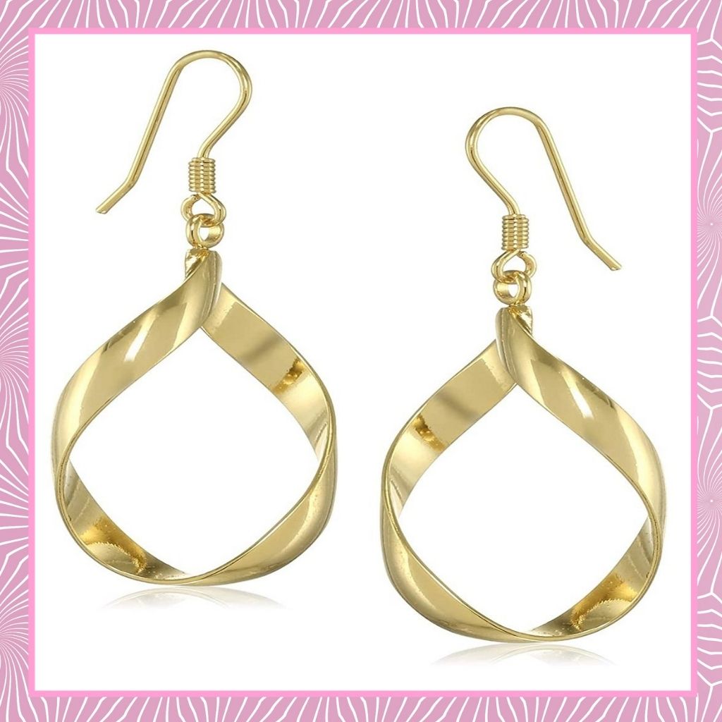 Estele  Gold Plated Dna segment Dangle Earrings for women