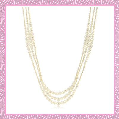 Three Line Pearl Necklace