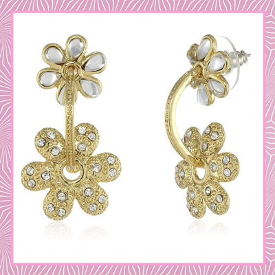 Estele Gold Plated Gold and Diamond Dangle Earrings for women