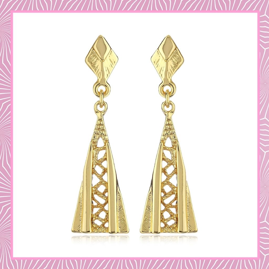 Gold Plated Long Drop Earrings for Womens