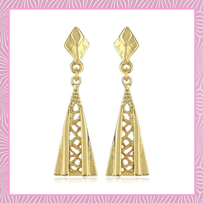 Gold Plated Long Drop Earrings for Womens