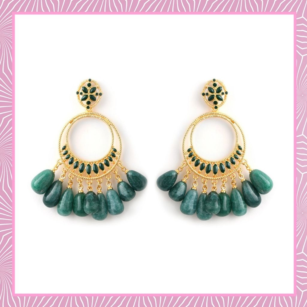 Emerald  Bali Earrings