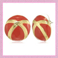 Estele PRETTY EMERALD RED ENAMEL ROUND STUDS