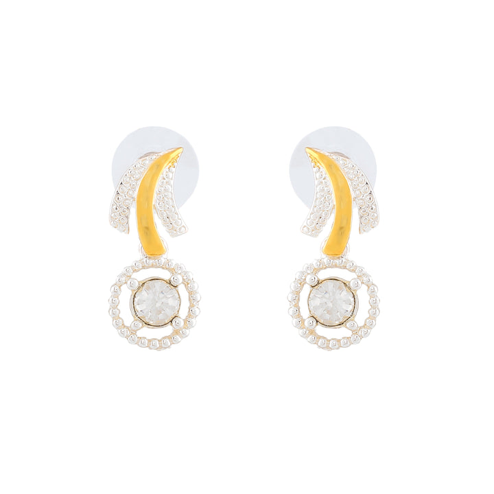 Estele Gold & Rhodium Plated Sparkling Pendant Set with Crystals for Women