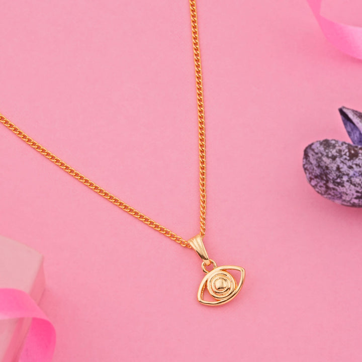 Estele Gold Plated Evil eye Pendant Locket for Women