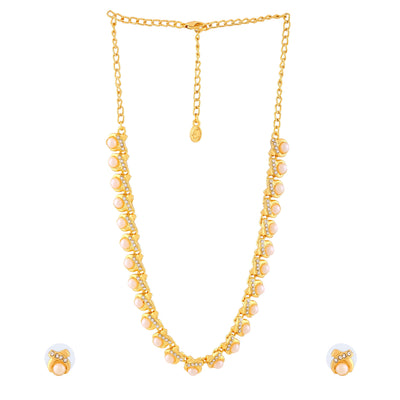 Estele Gold Plated Ravishing Designer Necklace Set with Crystals for Women