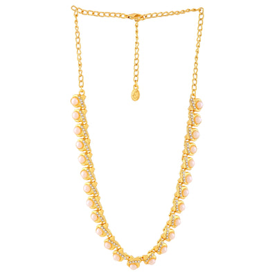 Estele Gold Plated Ravishing Designer Necklace Set with Crystals for Women