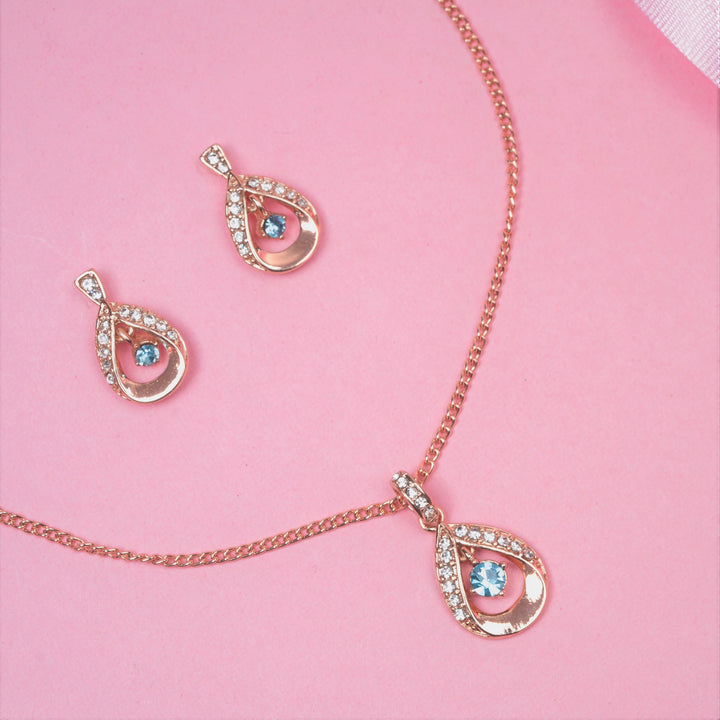 Rose Gold Pendant Chain Necklace For Girls And Women