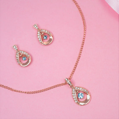 Rose Gold Pendant Chain Necklace For Girls And Women