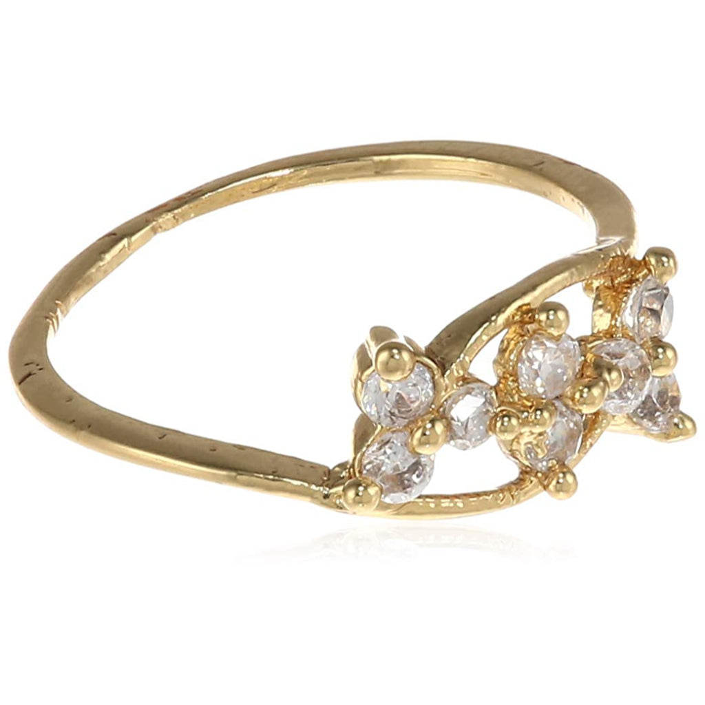 Estele gold plated studded with american diamonds ring for women (non adjustble)