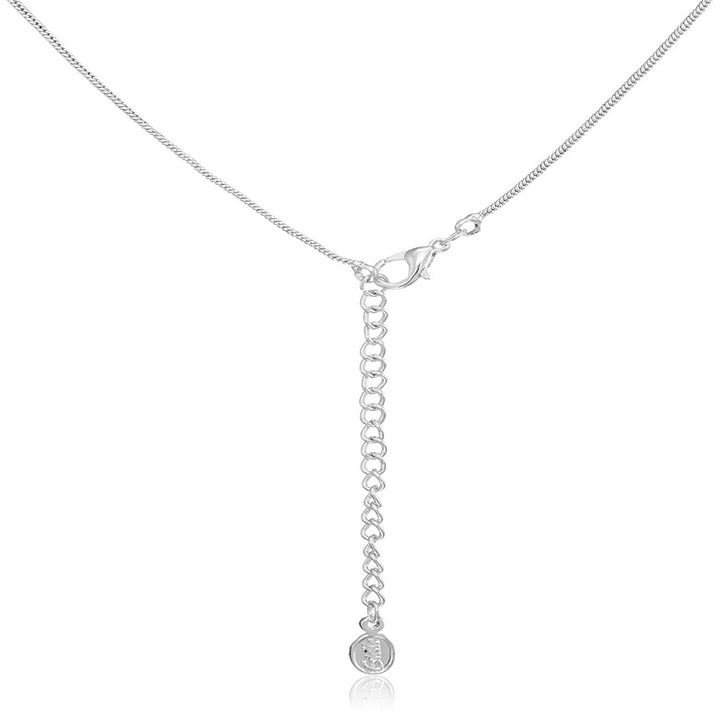 Estele Rhodium Plated White Tear Drop Crystal Pendant for Women / Girls