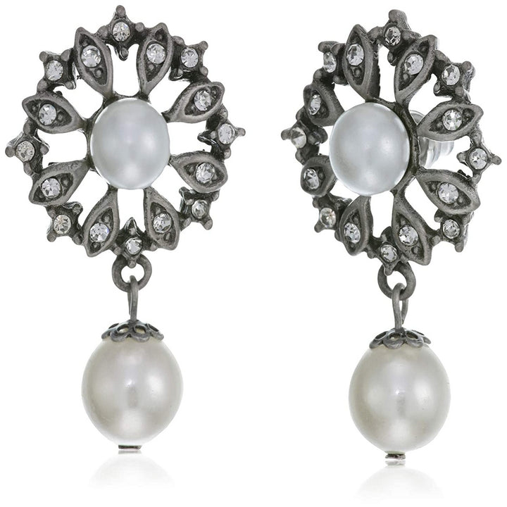 Estele Rhodium Plated Trendy CZ Diamond Designer Necklace Set for Women