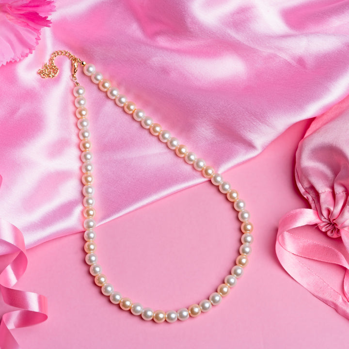 Handcrafted Single Line Flux Pearl Necklace