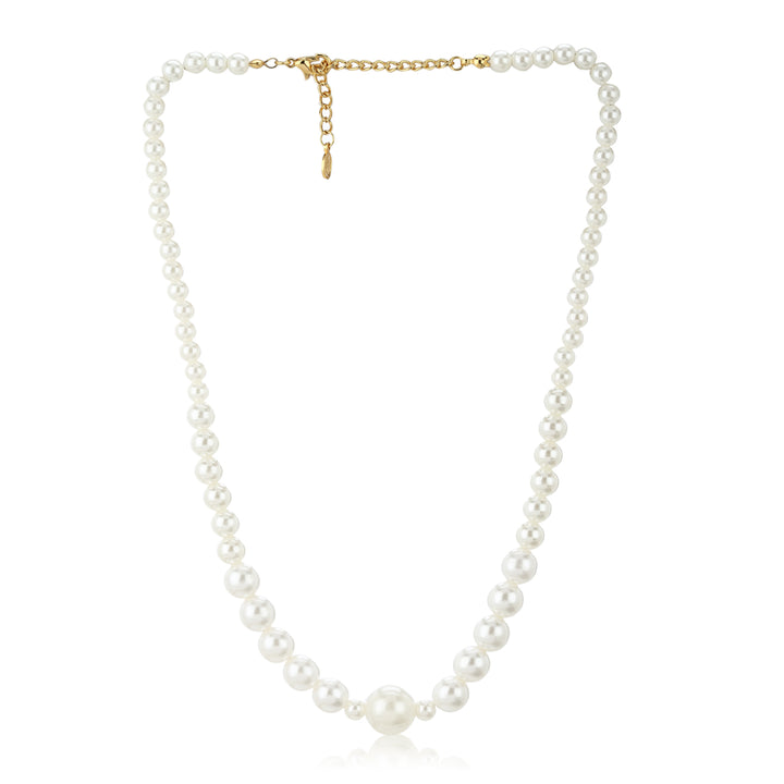 Estele - Handcrafted One Line Flux White Pearl Necklace