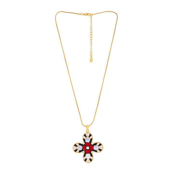 Estele Gold Plated Flower Designer Necklace Set for Women