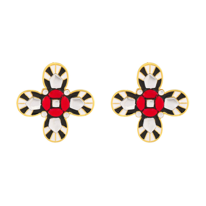 Estele Gold Plated Flower Designer Necklace Set for Women