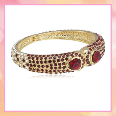 Estele Gold Plated Red Glory Cuff Bracelet for women