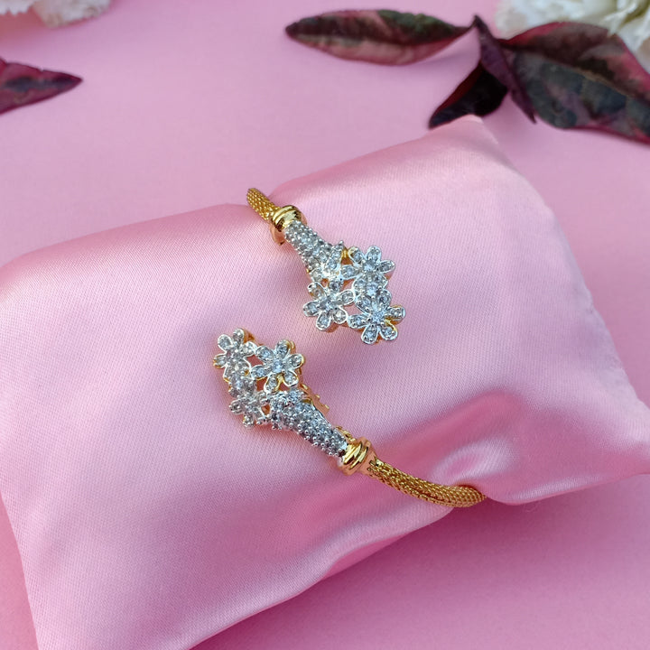 Estele Gold and Silver Plated Flower Bouquet Twin for women