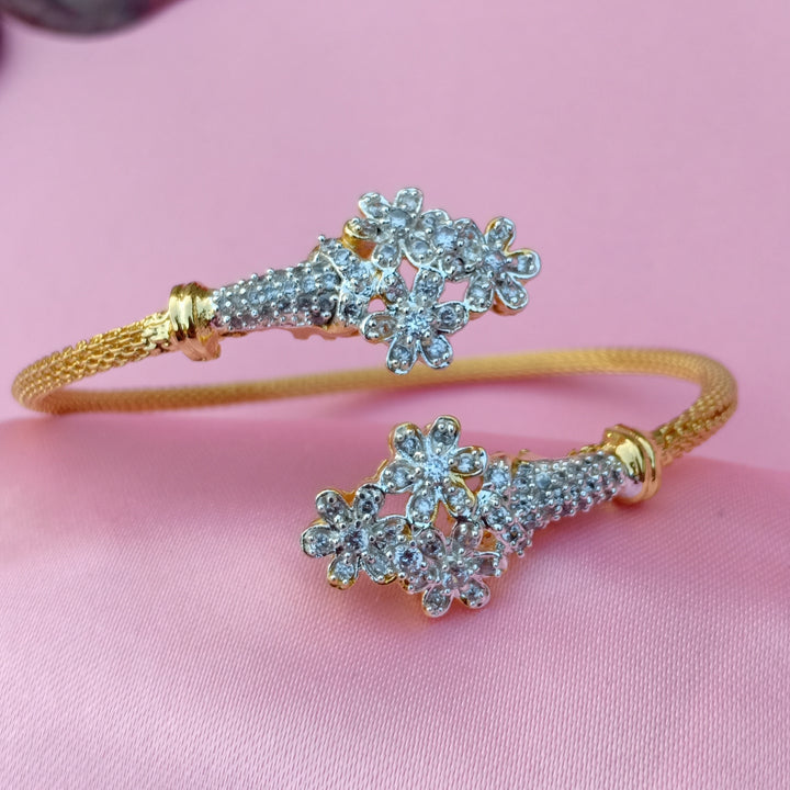 Estele Gold and Silver Plated Flower Bouquet Twin for women