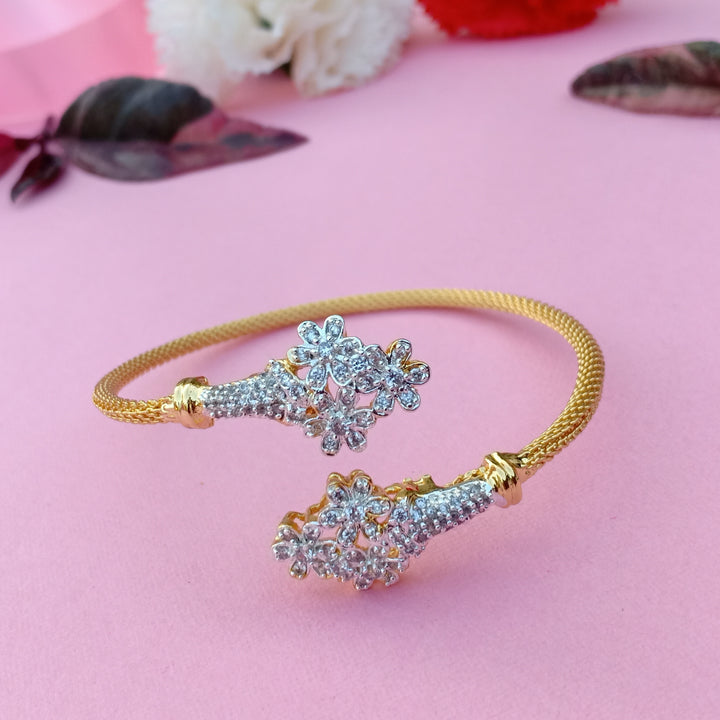 Estele Gold and Silver Plated Flower Bouquet Twin for women