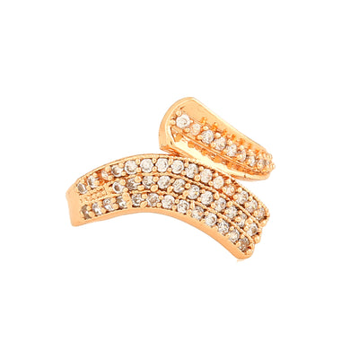 Estele Rose Gold Plated CZ Marvelous Designer Ring for Women