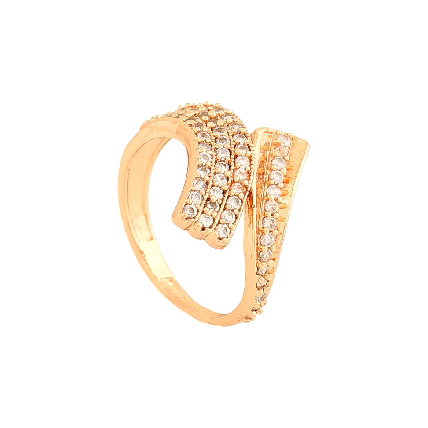 Estele Rose Gold Plated CZ Marvelous Designer Ring for Women