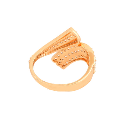 Estele Rose Gold Plated CZ Marvelous Designer Ring for Women