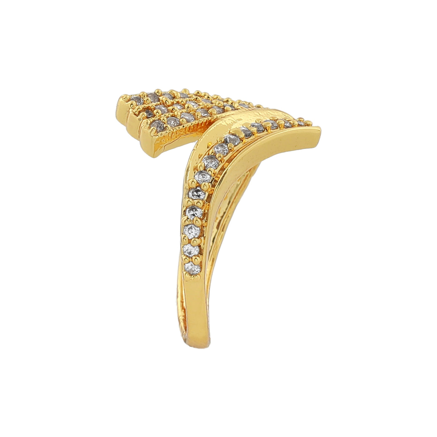Estele Gold Plated CZ Marvelous Designer Ring for Women
