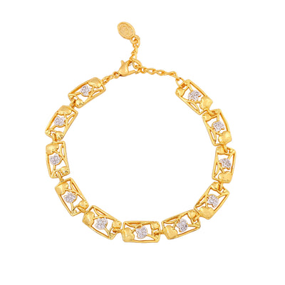 Estele Gold Plated Fascinating Bracelet with Crystals for Women