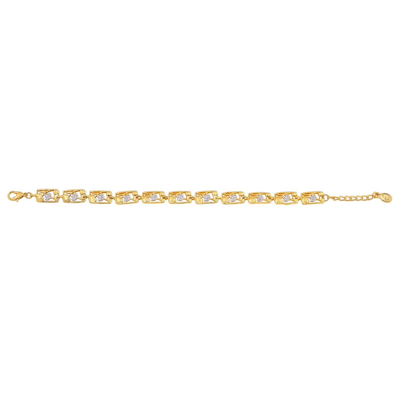 Estele Gold Plated Fascinating Bracelet with Crystals for Women