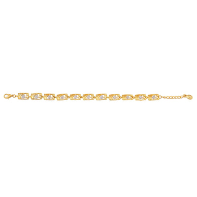 Estele Gold Plated Fascinating Bracelet with Crystals for Women