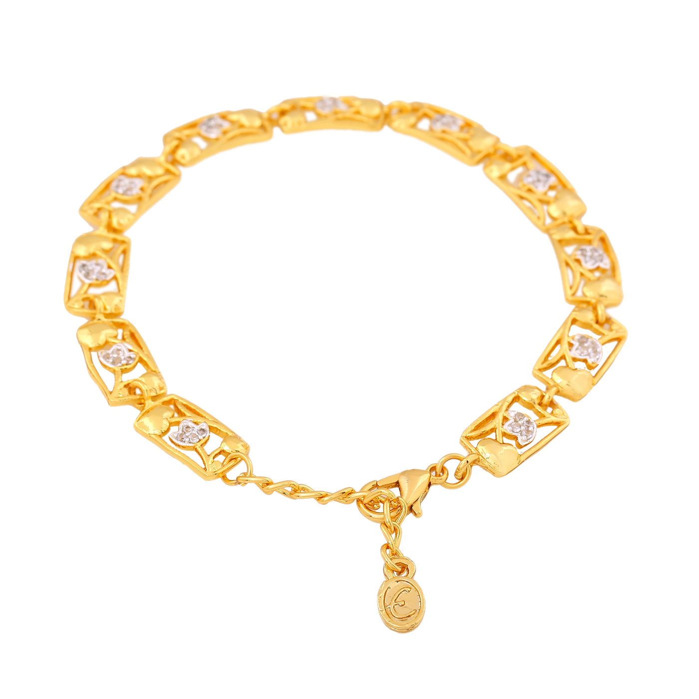 Estele Gold Plated Fascinating Bracelet with Crystals for Women