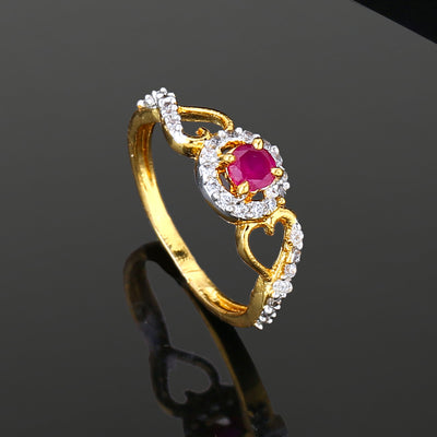 Estele Gold Plated CZ Eternal Ring for Women