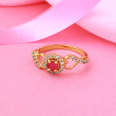 Estele Gold Plated CZ Eternal Ring for Women