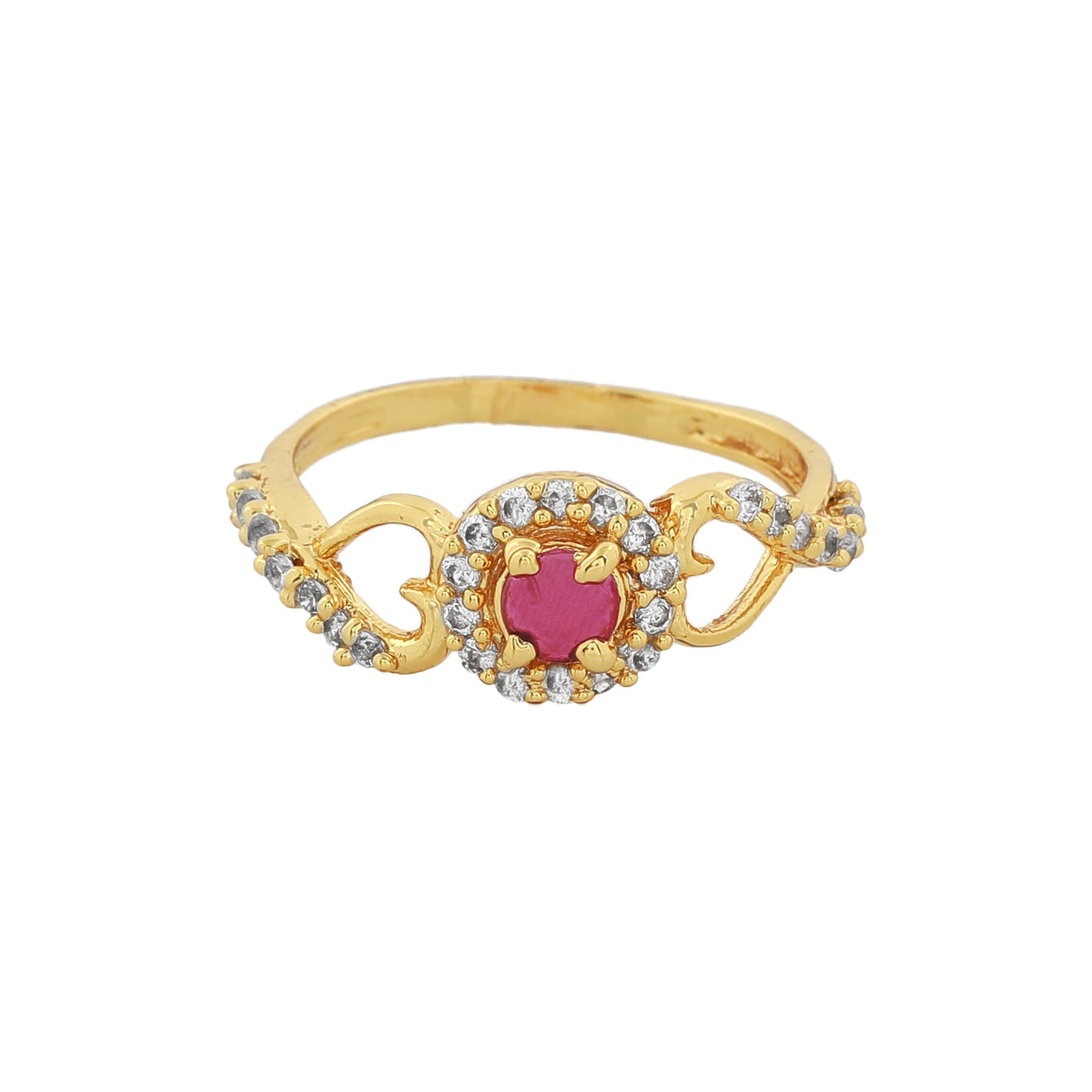 Estele Gold Plated CZ Eternal Ring for Women