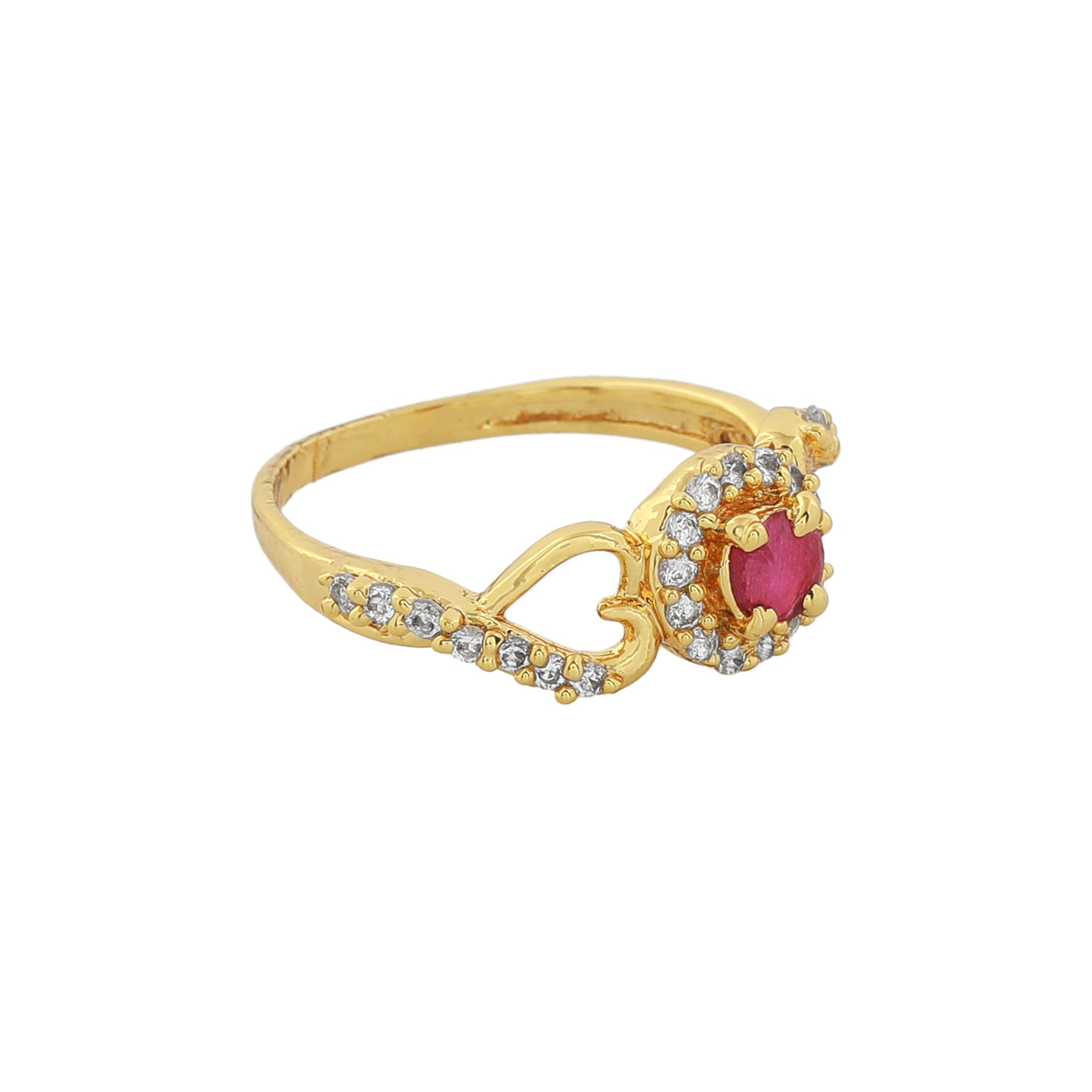 Estele Gold Plated CZ Eternal Ring for Women