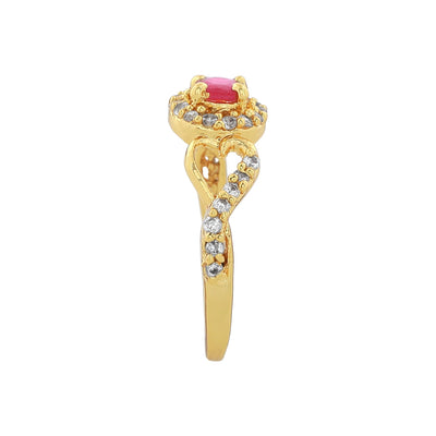 Estele Gold Plated CZ Eternal Ring for Women