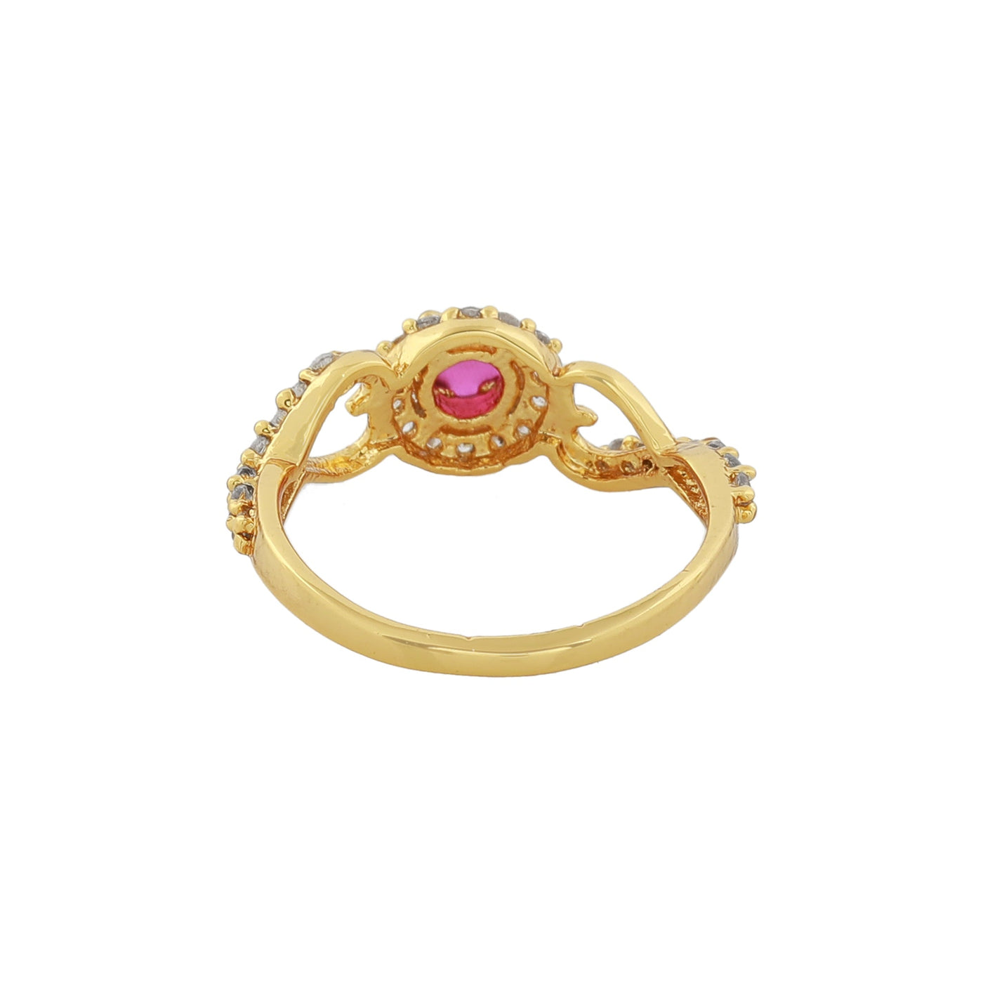 Estele Gold Plated CZ Eternal Ring for Women