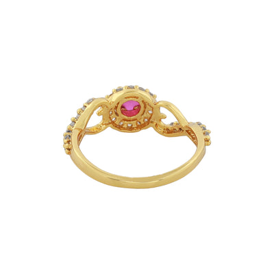 Estele Gold Plated CZ Eternal Ring for Women