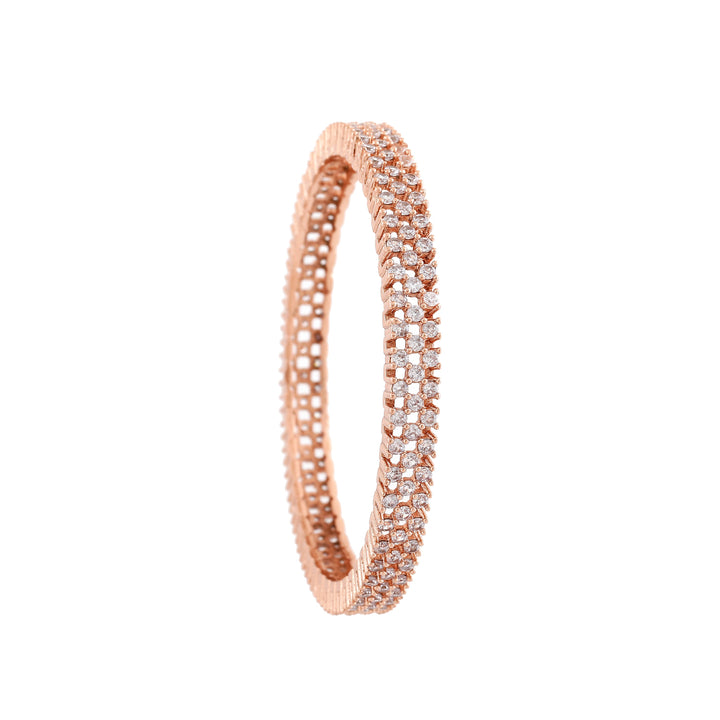 Estele Rose Gold Plated CZ Sparkling Designer Bangles for Women