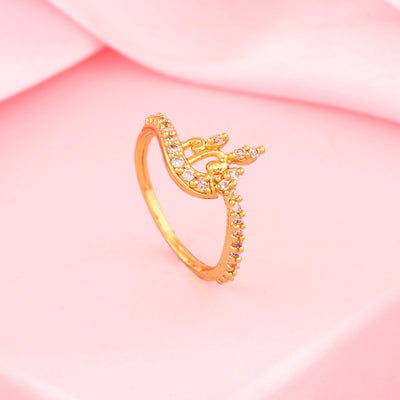 Estele Gold Plated CZ Beautiful Ring for Women