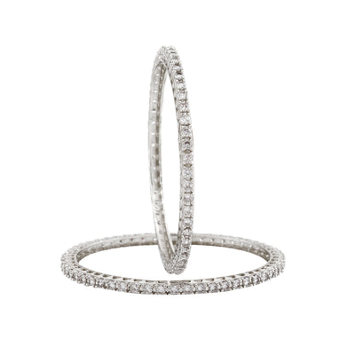 Estele Rhodium Plated CZ Dazzling Designer Bangles for Women