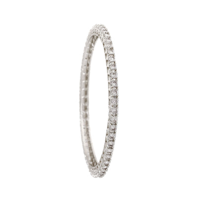 Estele Rhodium Plated CZ Dazzling Designer Bangles for Women