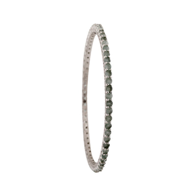 Estele Rhodium Plated CZ Fascinating Designer Bangles with Mint Green Crystals for Women