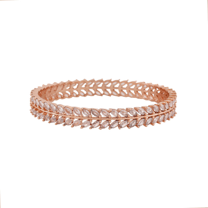 Estele Rose Gold Plated CZ Attractive Designer Bangle for Women