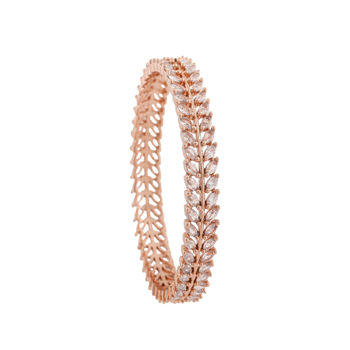 Estele Rose Gold Plated CZ Attractive Designer Bangle for Women