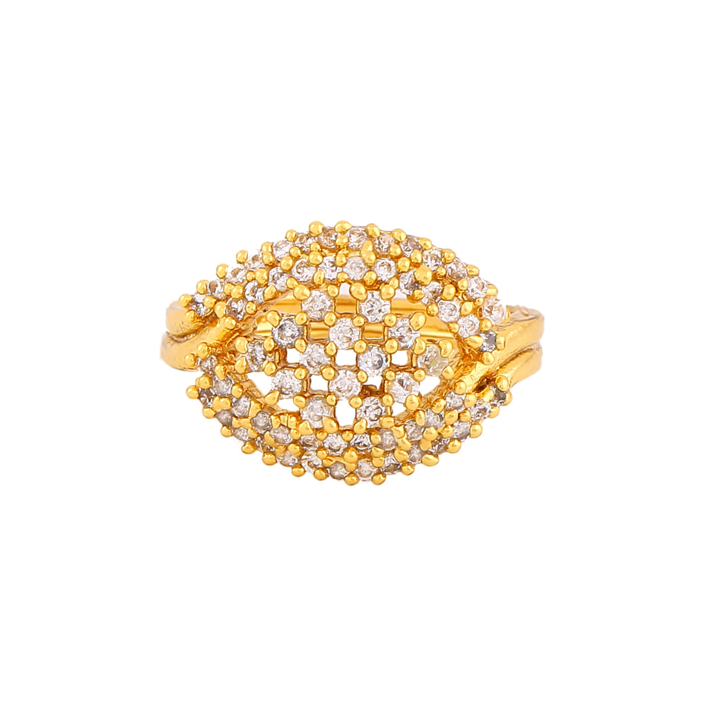 Estele Gold Plated CZ Sparkling Finger Ring for Women