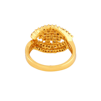 Estele Gold Plated CZ Sparkling Finger Ring for Women