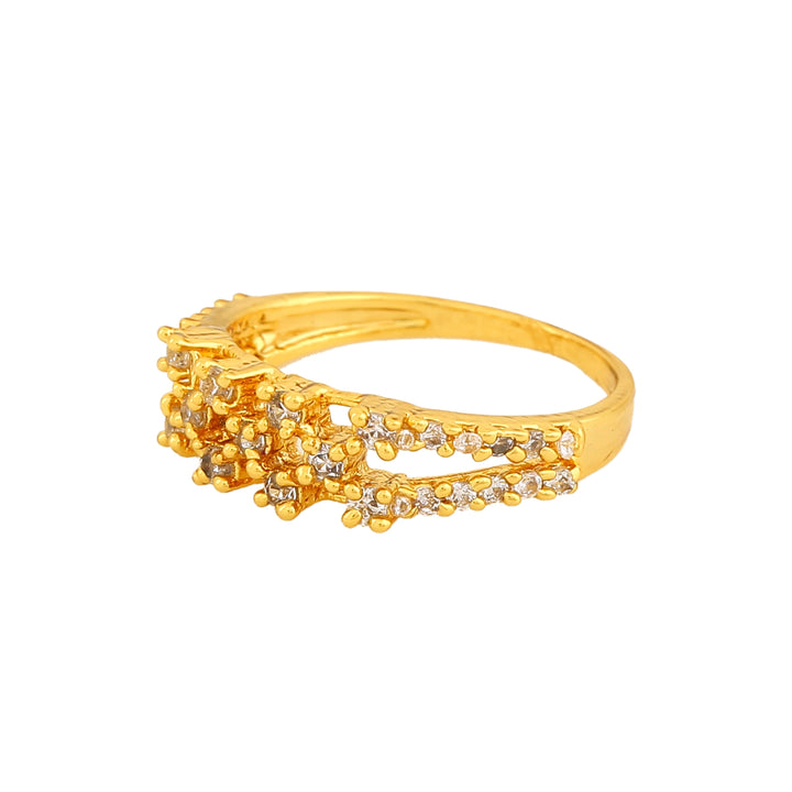Estele Gold Plated CZ Exquisite Finger Ring for Women